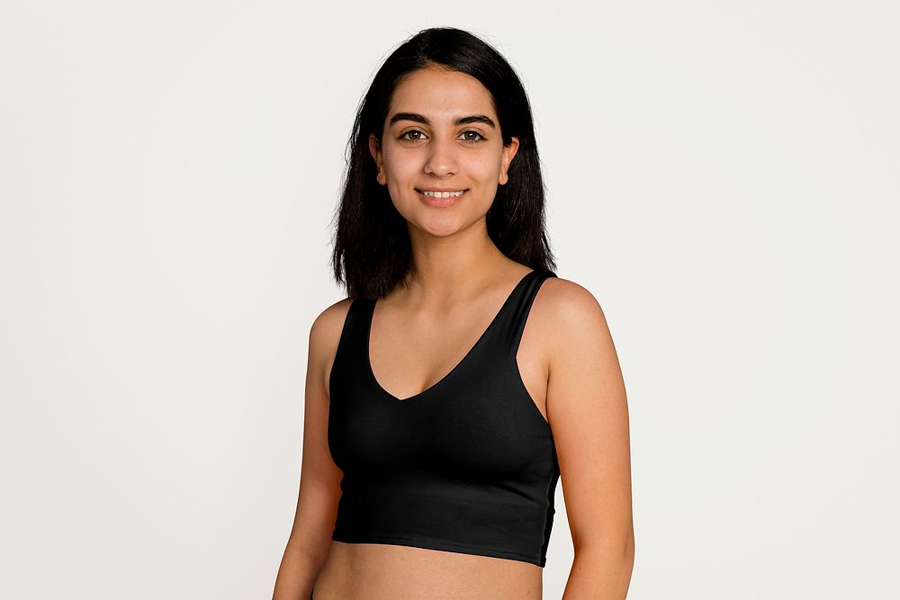Sports bra mockup, women's gym apparel psd