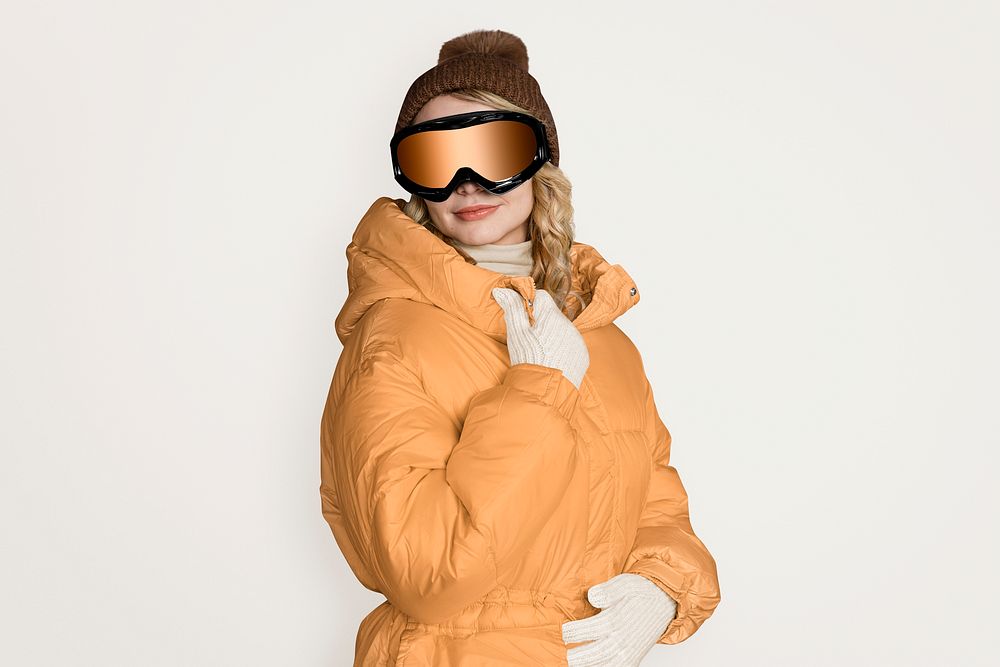 Woman wearing winter ski outfit