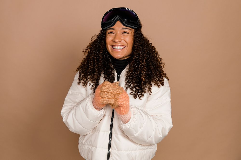 African American woman in winter outfit