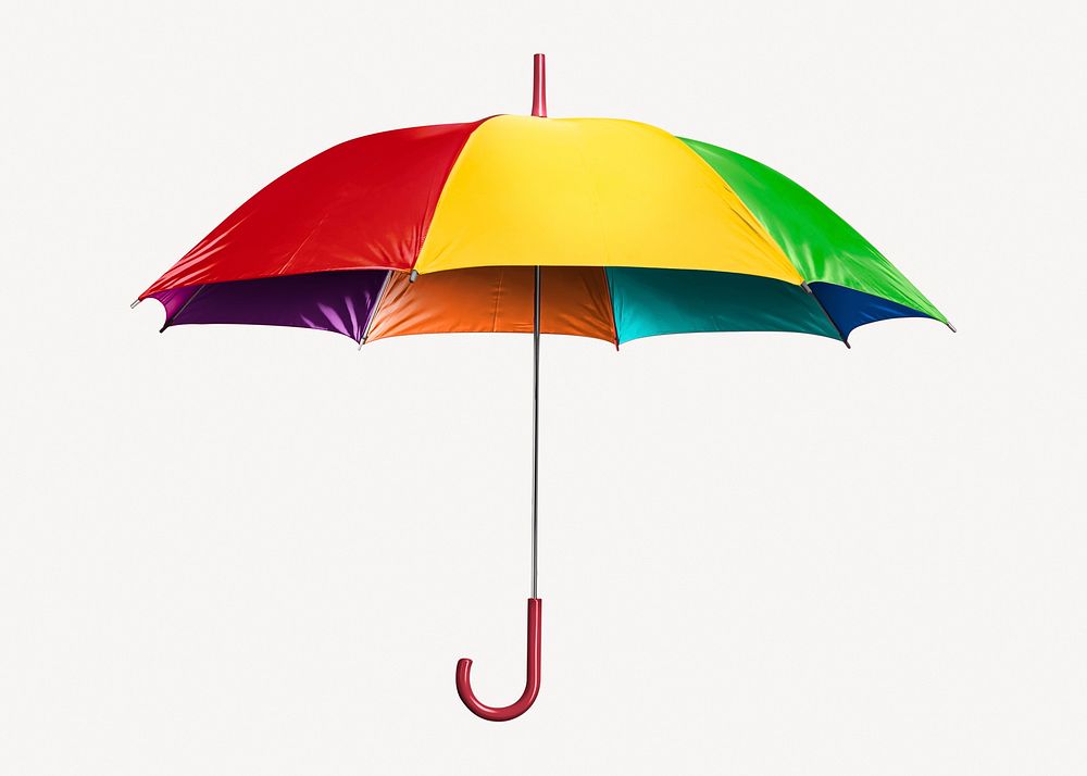 Rainbow umbrella sticker, object collage element psd