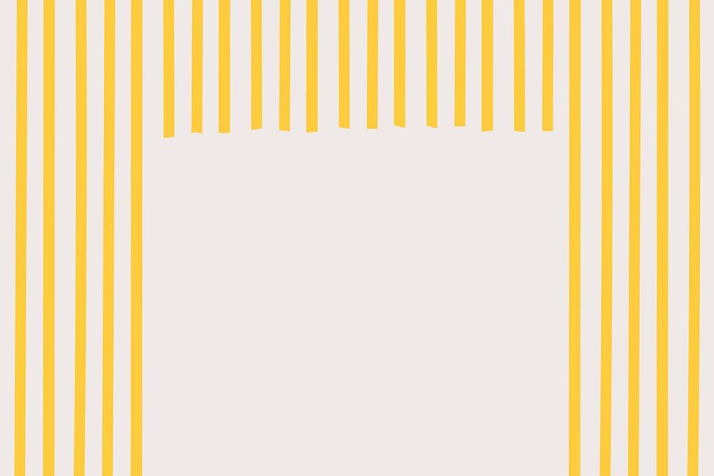 Spaghetti striped frame background psd in yellow doodle style