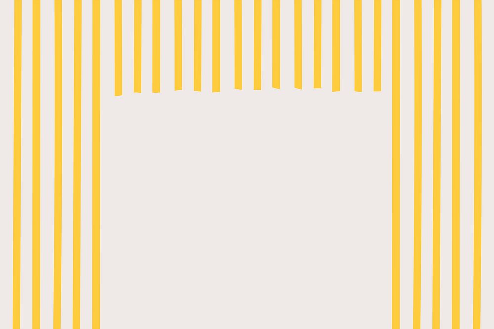Spaghetti striped frame background vector in yellow doodle style