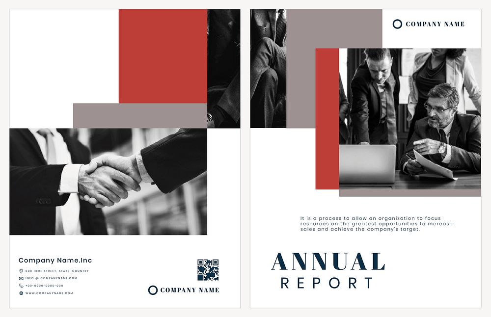 Business flyer template vector for annual report set
