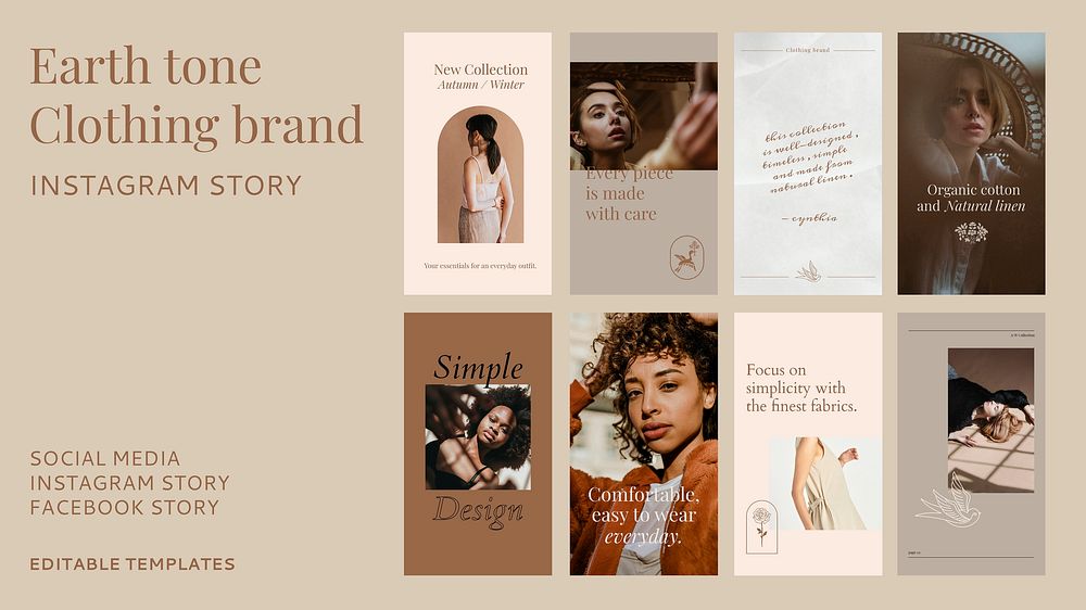 Fashion and branding template vector social media collection