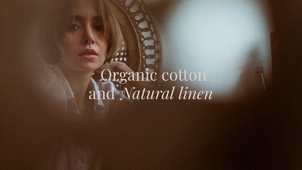 Fashion social media template psd organic cotton and natural linen