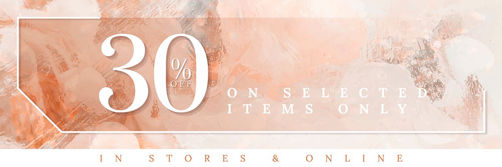 Store sale editable template vector for email header with 30% off text