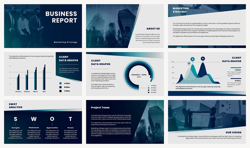 Business presentation template vector set