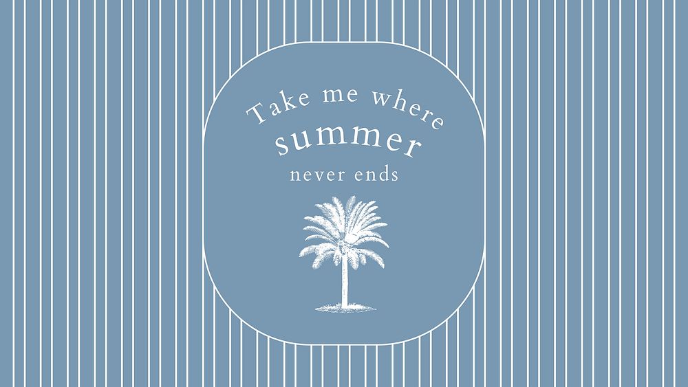 Editable summer banner template vector in blue tone