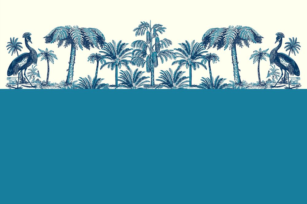 Summer background vector with blue tropical border