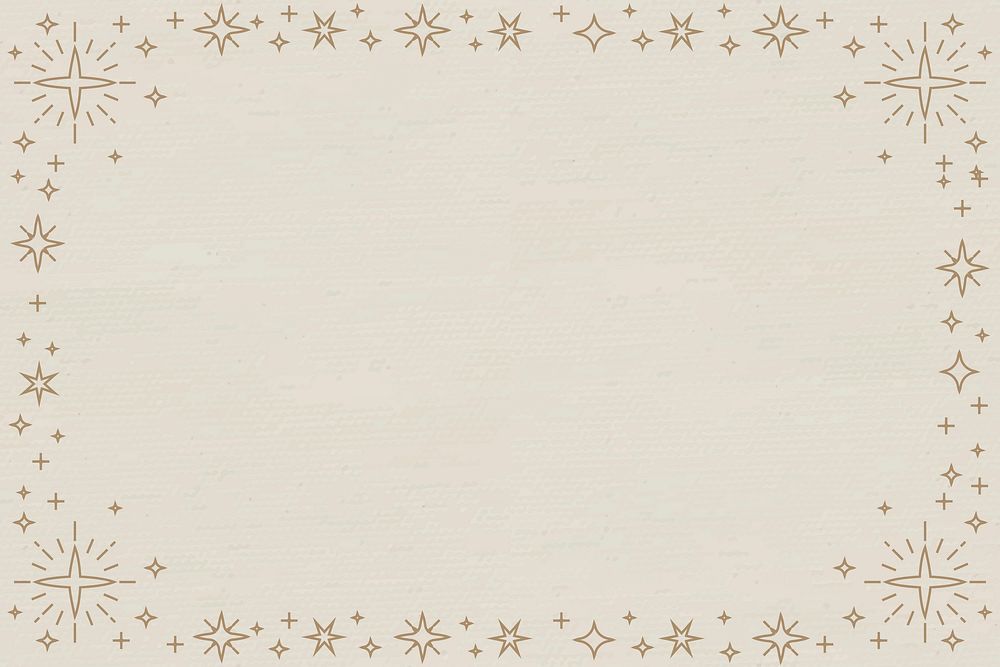 Gold mystical star frame vector on beige background