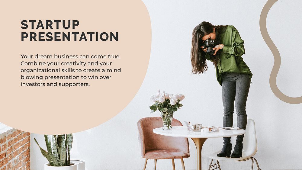 Startup presentation template psd for photoshoot