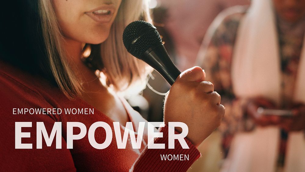 Women empowerment template vector for presentation with editable text