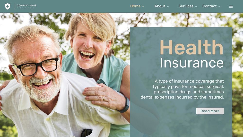 Health insurance template vector with editable text