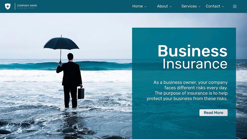 Business insurance template vector for social media with editable text
