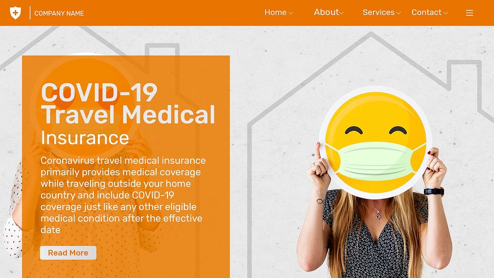 Travel medical insurance template psd with editable text