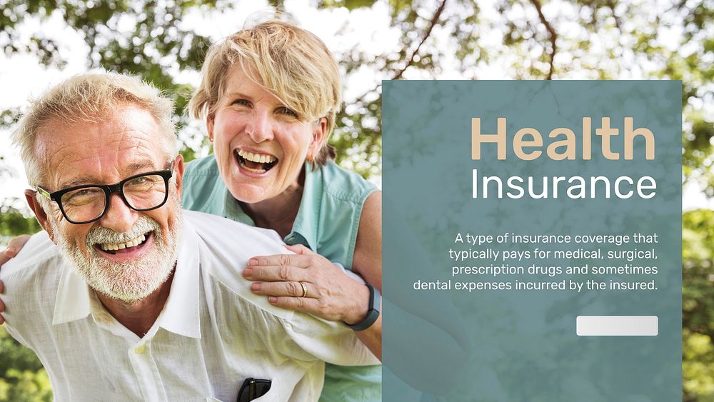 Health insurance banner template vector with editable text 