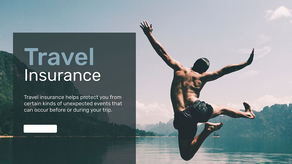 Travel insurance banner template vector with editable text