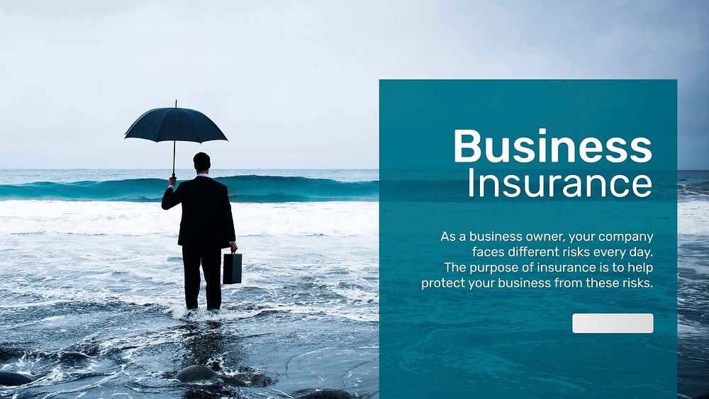 Business insurance banner template vector with editable text