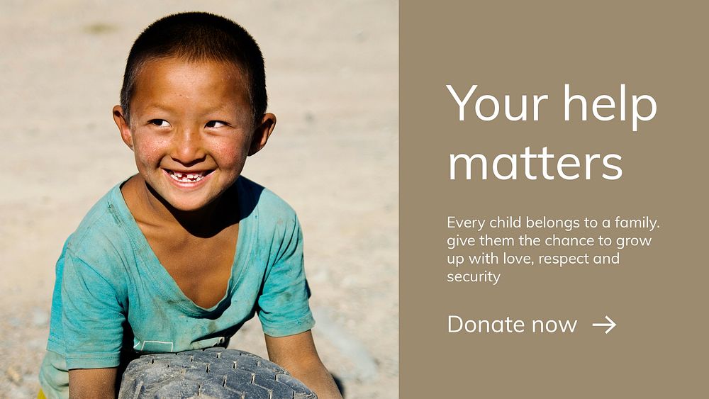 Children charity donation template psd for your help matters presentation