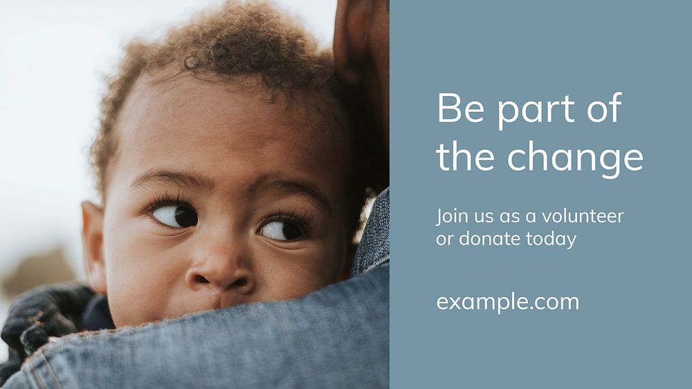 Children charity donation template psd for volunteering presentation