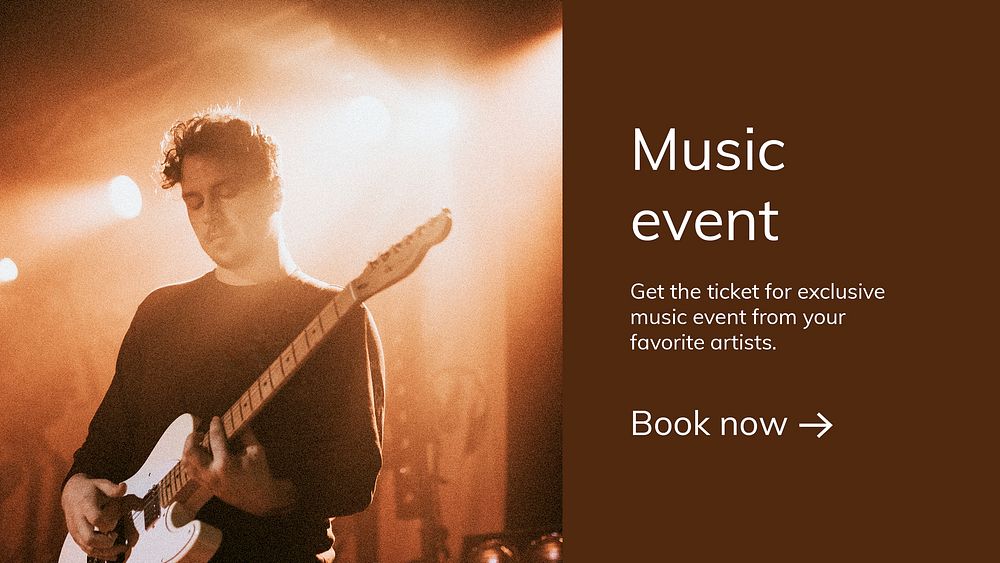 Music event ad template psd for presentation