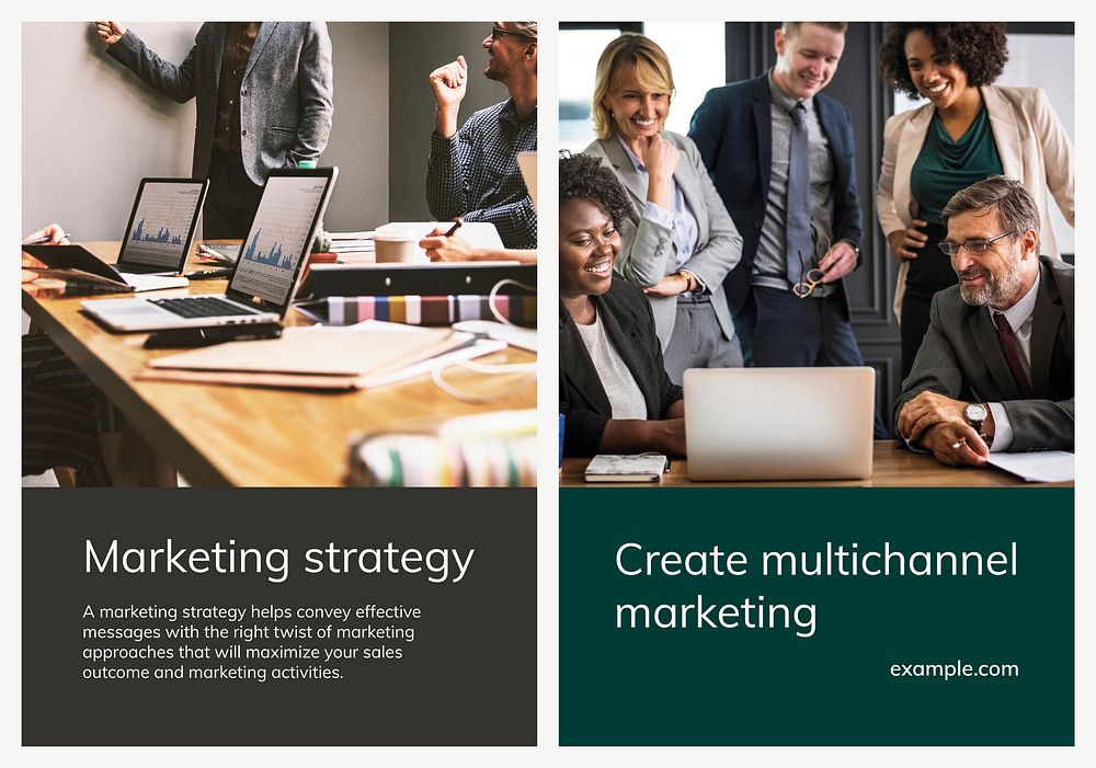 Various digital marketing templates vector business poster set