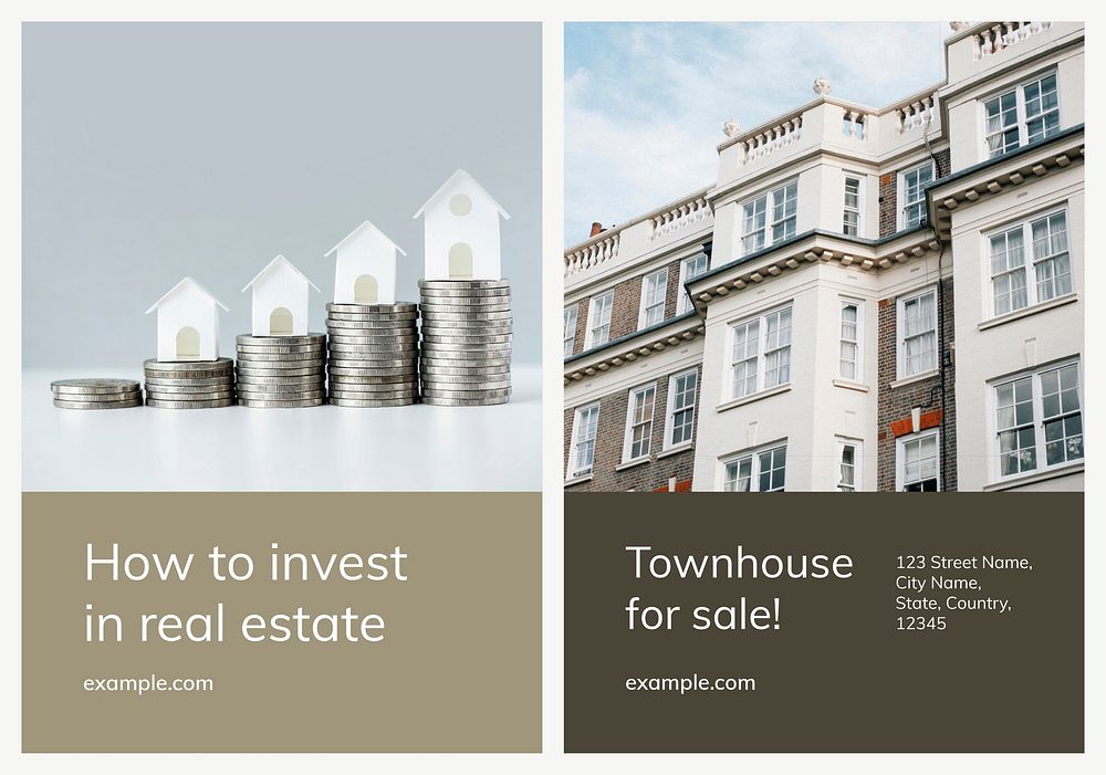 Real estate advertising template vector business poster set