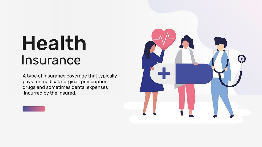 Health insurance template vector for blog banner