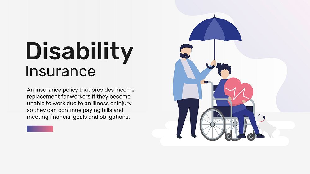 Disability insurance template vector for blog banner