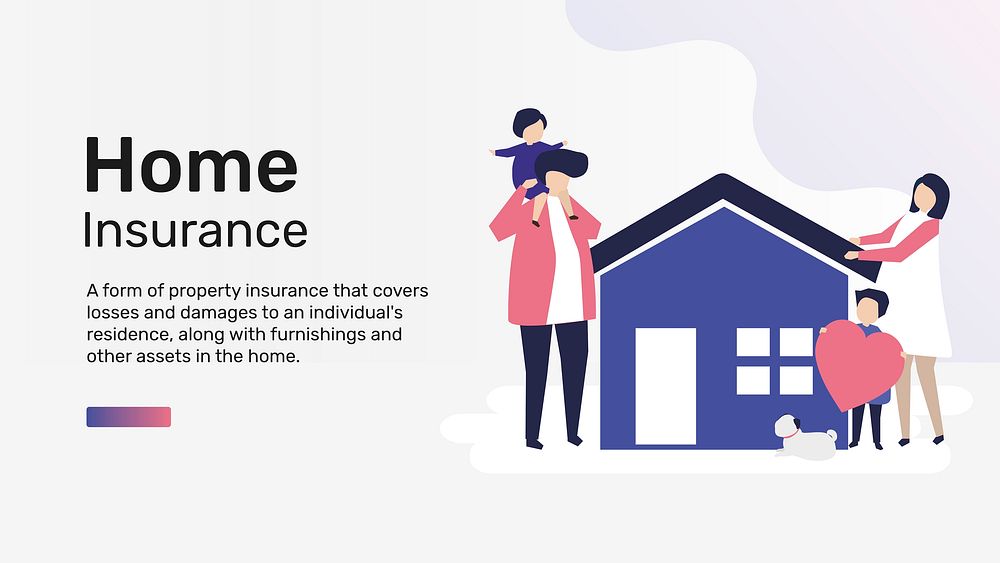 Home insurance template vector for blog banner