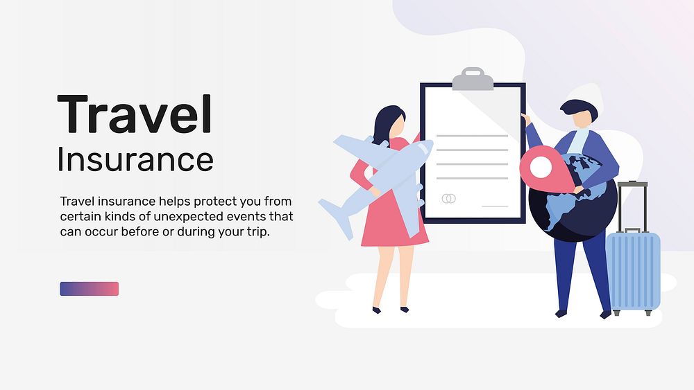 Travel insurance template vector for blog banner