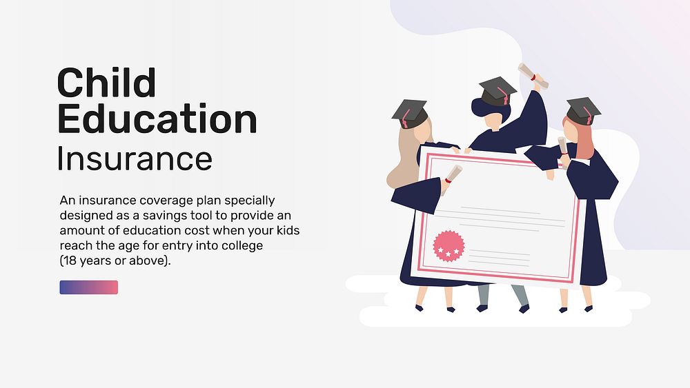 Child education insurance template vector for blog banner