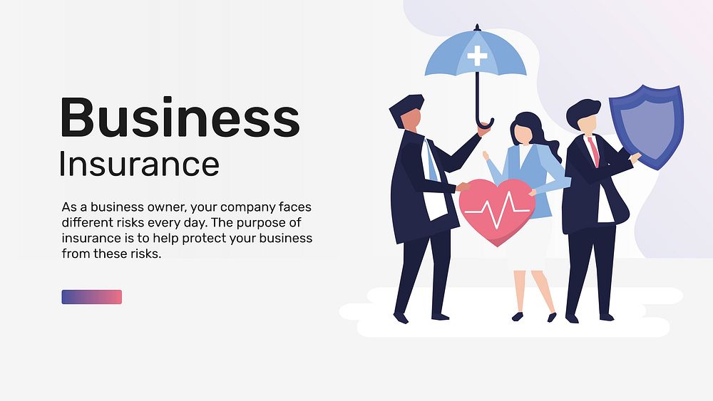 Business insurance template vector for blog banner