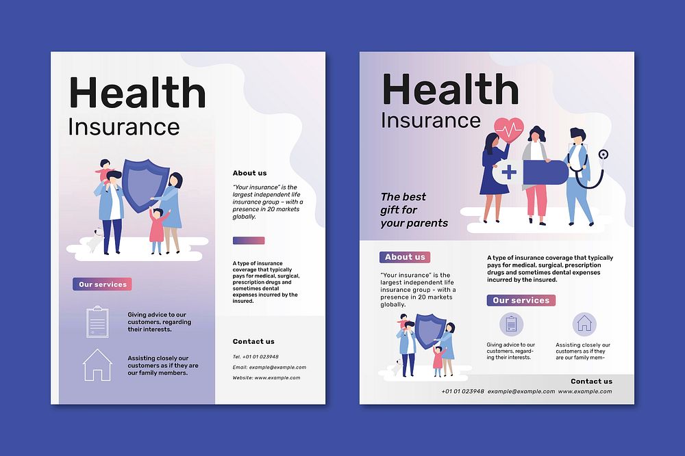 Flyer templates psd for health insurance