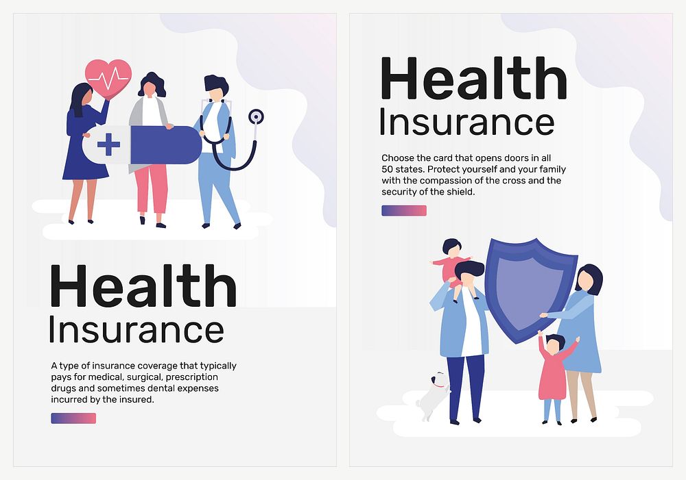 Poster templates vector for Health insurance