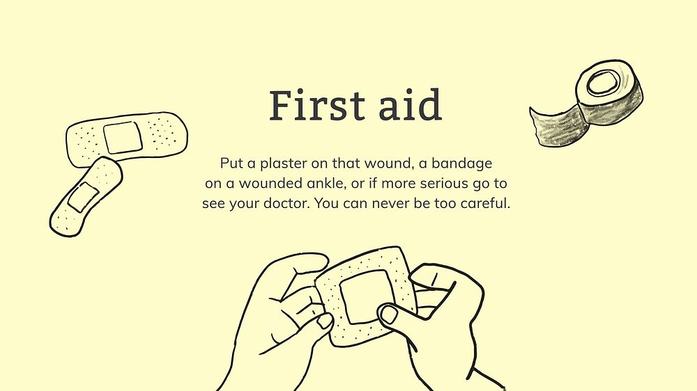 First aid presentation template vector healthcare social