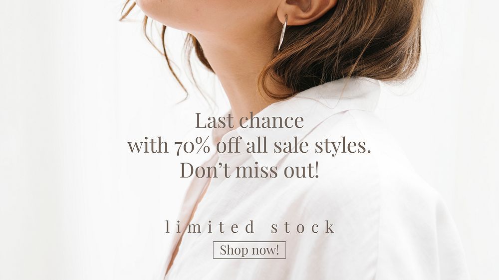 Fashion sale shopping template vector promotional aesthetic ad banner