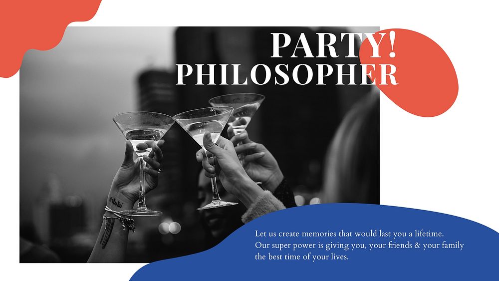Modern party marketing template psd presentation for organizers