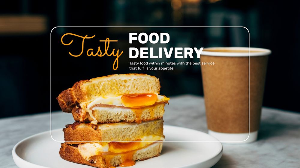 Food delivery banner template vector