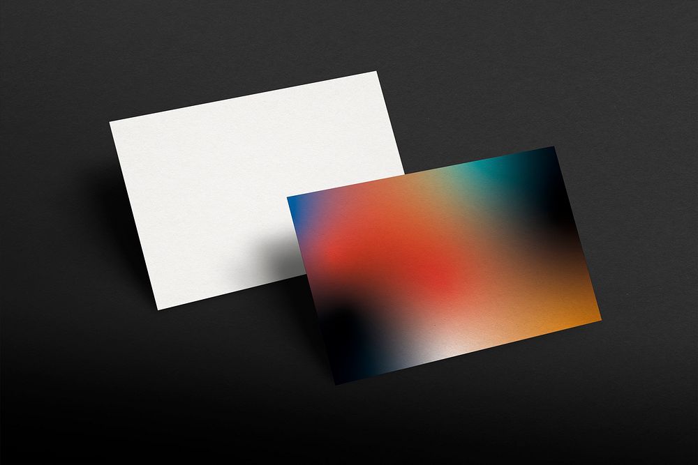 Gradient business card colorful tech corporate identity