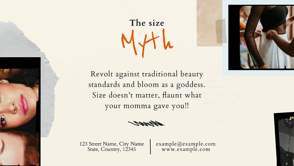 Size myth collage template vector fashion blog banner in earth tone
