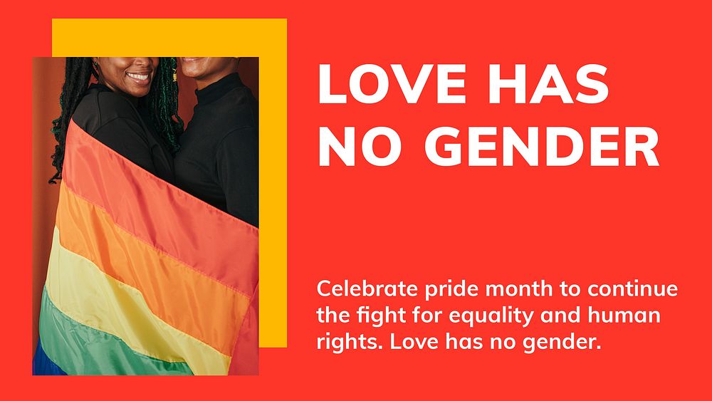 Pride month LGBTQ template psd love has no gender gay rights support blog banner