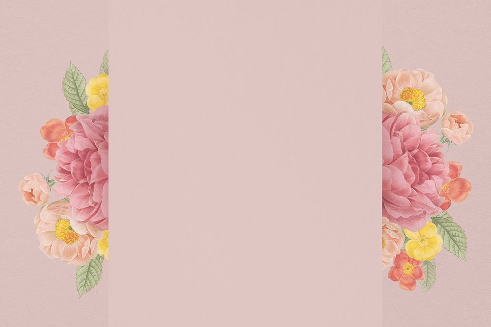 Aesthetic flower background, rose border frame in vintage design vector