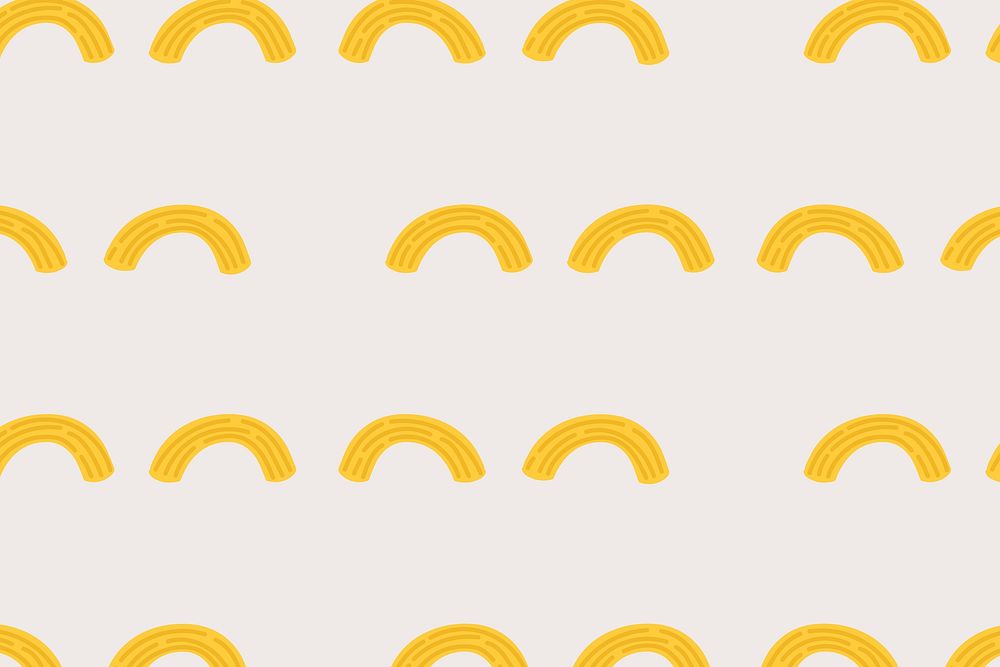 Macaroni pasta food pattern background in greige cute doodle style