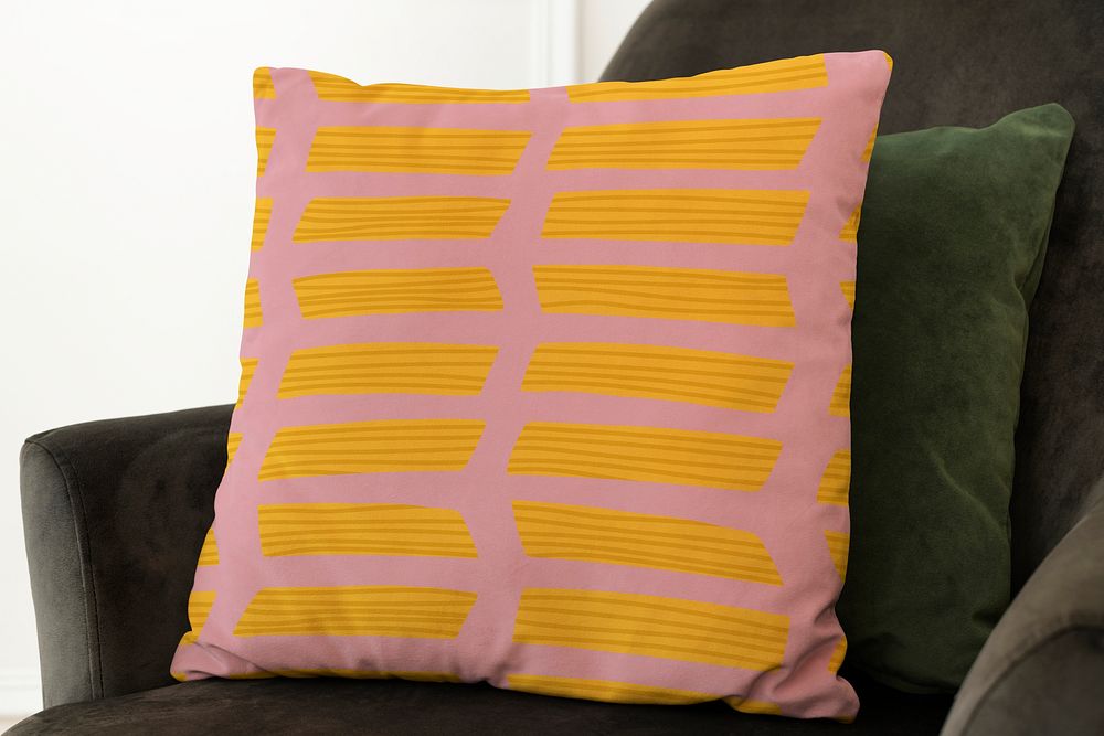 Cushion cover pillow with abstract pasta food pattern on the sofa home decor