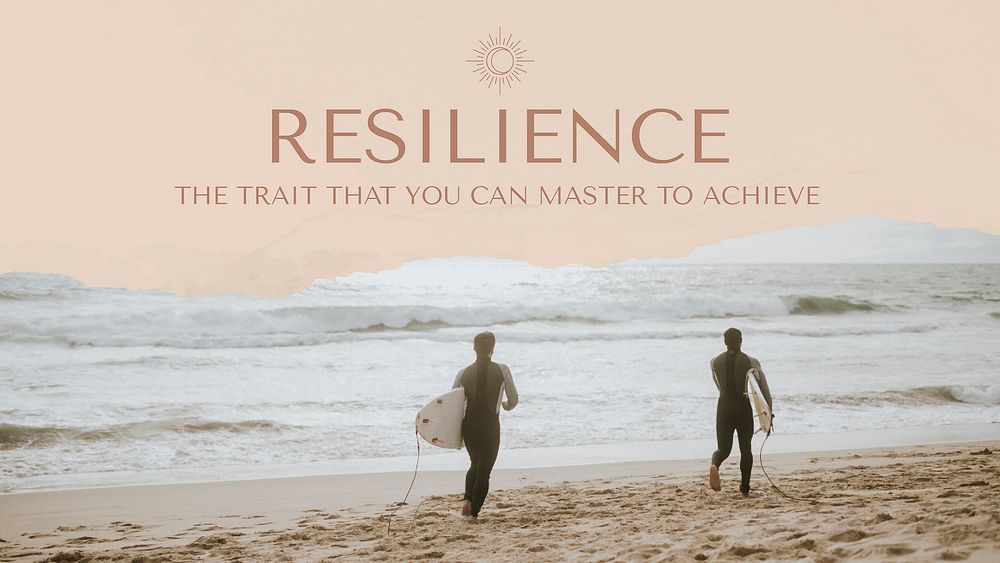 Inspirational quote blog banner template minimal resilience graphic vector