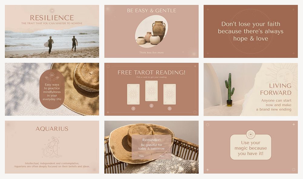 Spiritual quote blog banner template, minimal graphic vector set