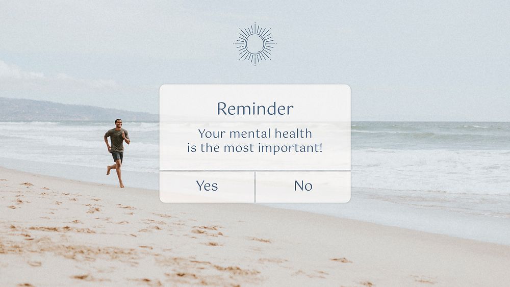 Mental health blog banner template, minimal notification graphic vector