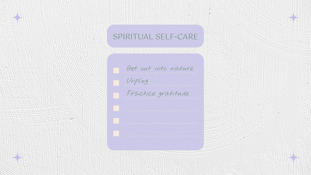 Spiritual blog banner template, minimal self-care checklist graphic vector
