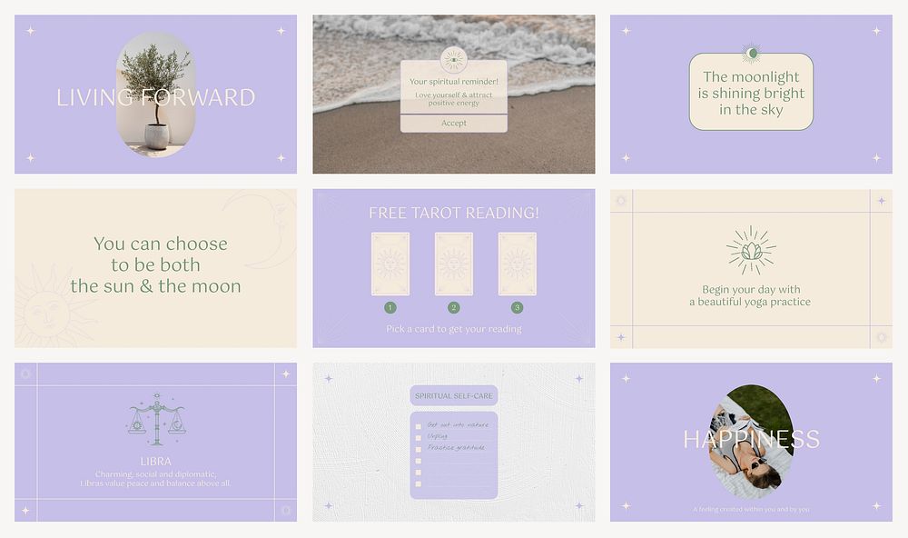 Spiritual quote blog banner template, minimal graphic psd set